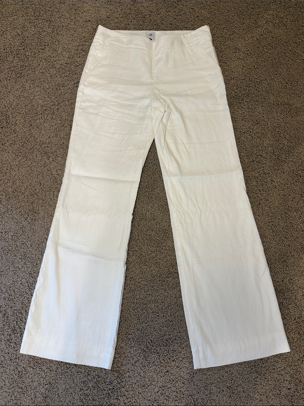 CAbi White Wide Leg Lined Angel Trouser - 10 long